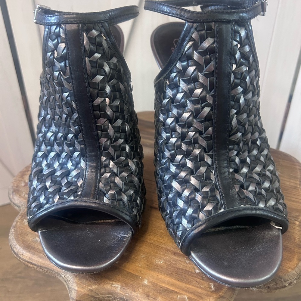 Coach Black Woven Ankle Booties